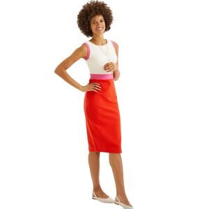 Boden Women's Size 16 Celia Ottoman Sheath Dress Post Box Red Party Pink